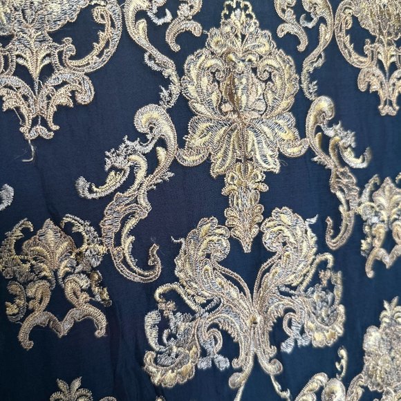 Anderson navy/golden viscose dress - Picture 6 of 8